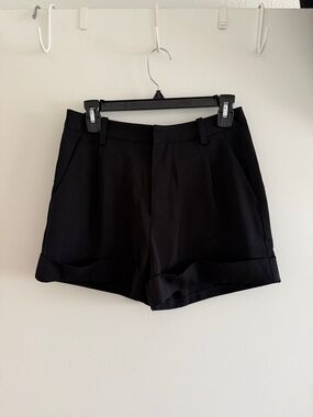 AYR Black Tailored Cuffed Shorts